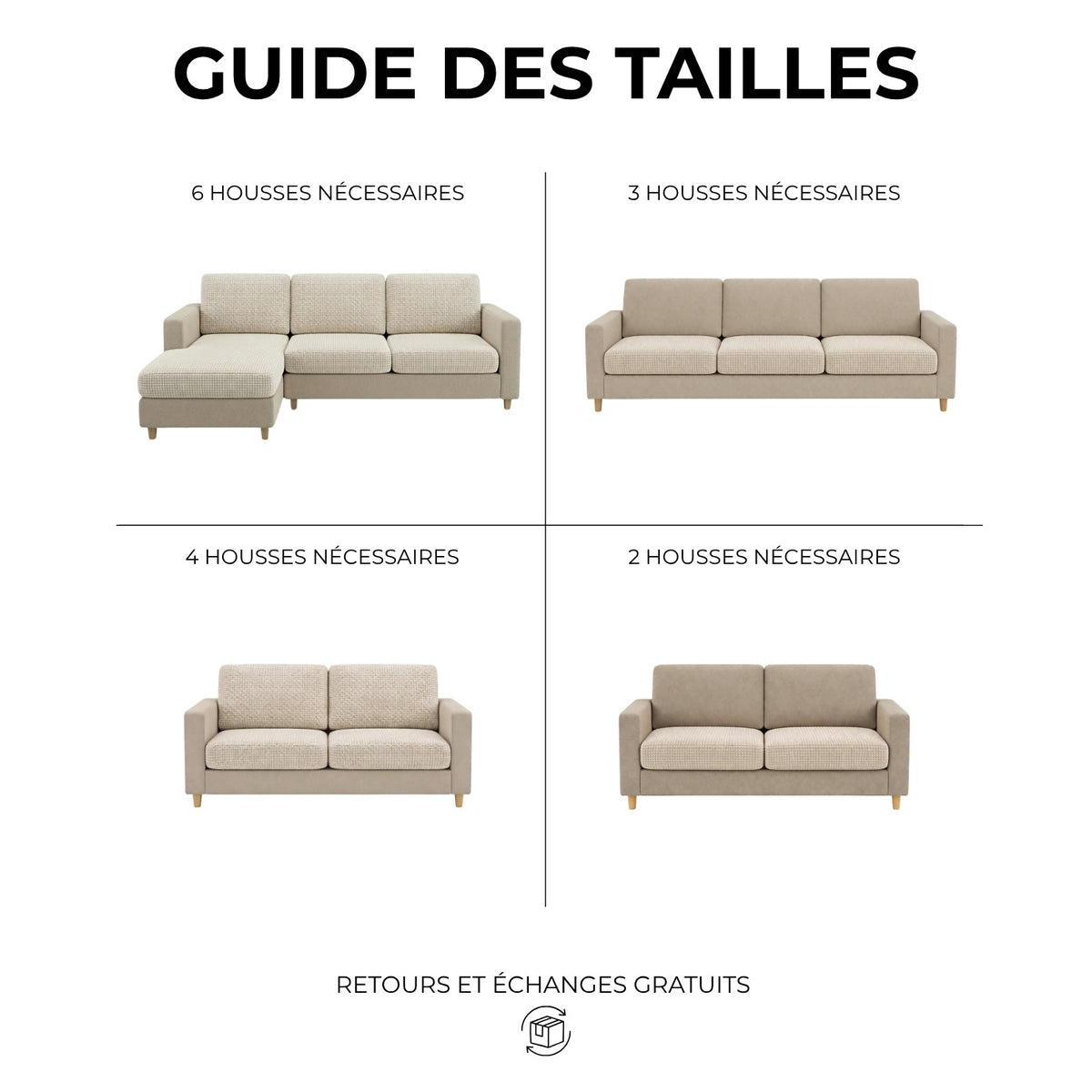 Housse de canapé ajustée anti-poils & griffures